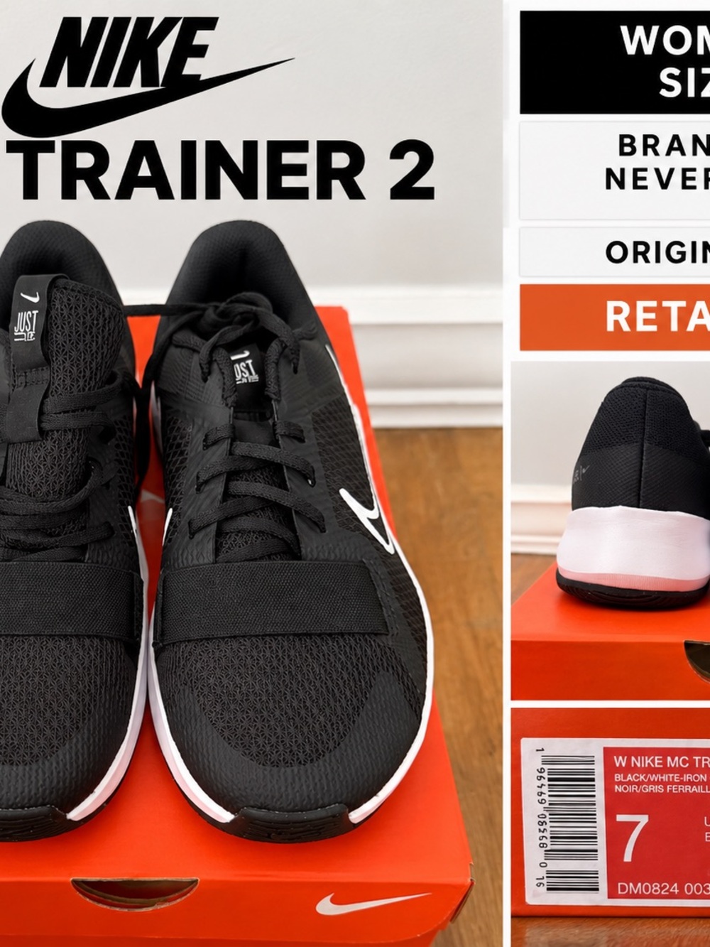 Nike Trainer 2 Men's Black and White Athletic Shoes